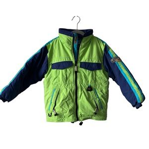 Kids Obermeyer Ski Jacket Green Blue Navy Size 6 I Grow System